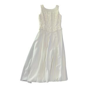 Jessica mcclintok bridal dress woman’s size 10 medium sleeveless wedding beaded